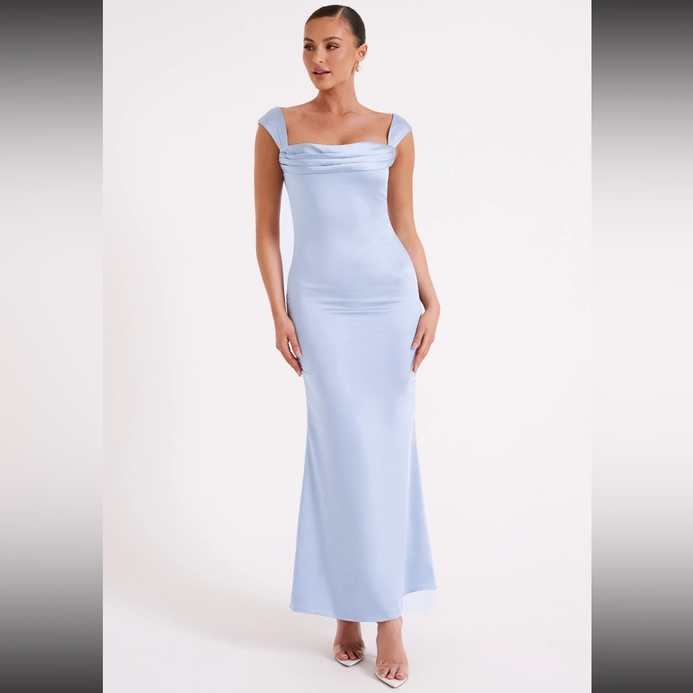 MESHKI Backless Satin Maxi Dress